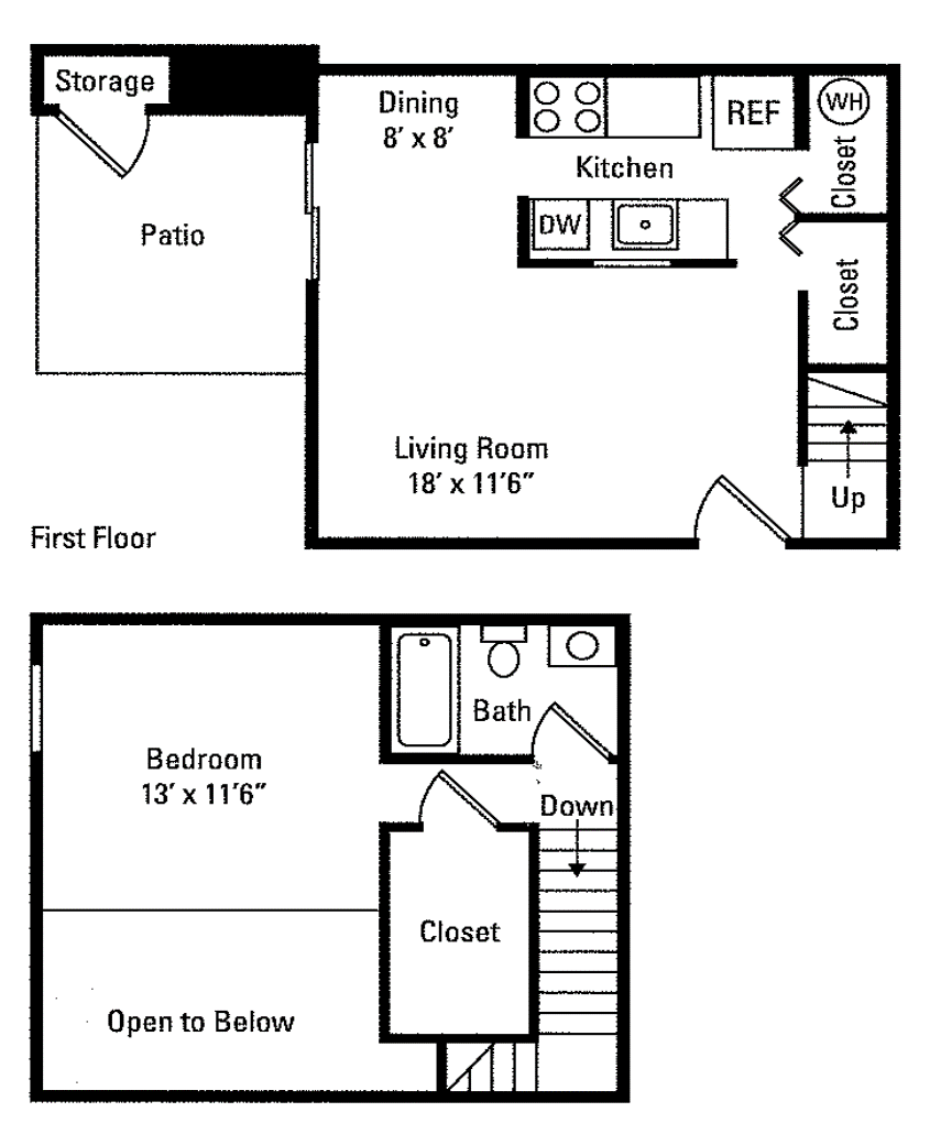 Floor Plans of Whitewood Townhome & Loft Apartments in Twinsburg, OH